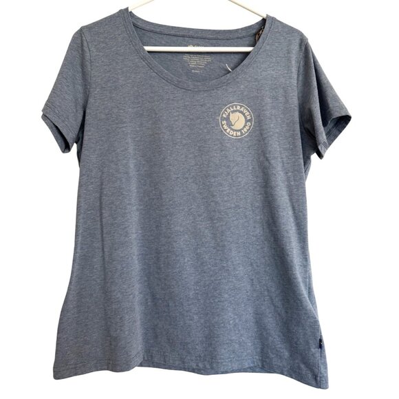 1960 Fjallraven Logo Tee Size Large Indigo Blue Malange Heather Gray Top NWT - Picture 6 of 8